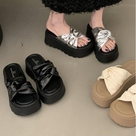 Sandals Twisted Platform Slide