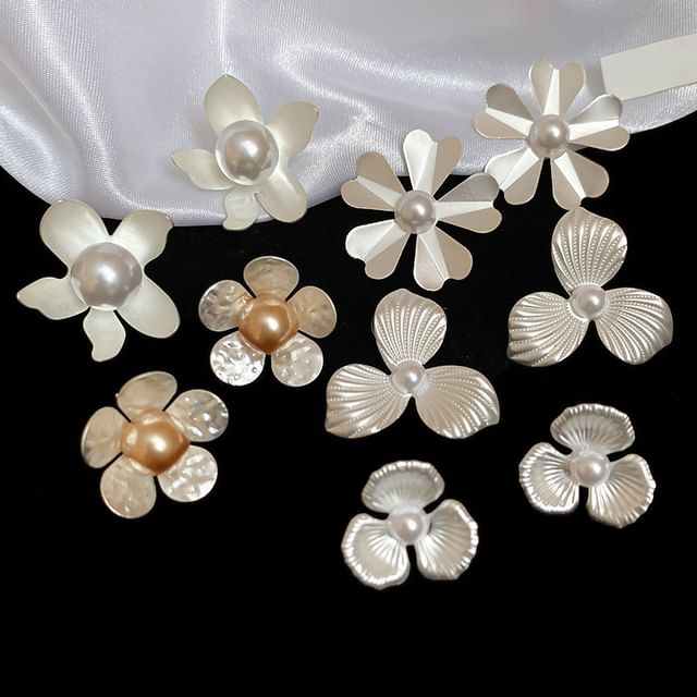 Stud Flower Faux Earring Pearl