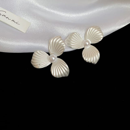 Stud Flower Faux Earring Pearl