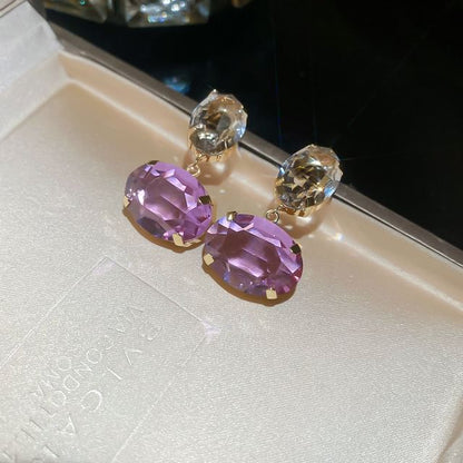 Boucles d'oreilles pendantes en strass