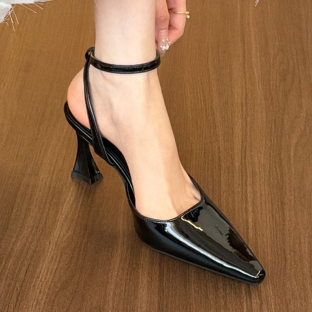 Strap Pointed High Ankle Toe Sandals Heel