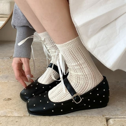 Square Shoes Wedge Hidden Mary Toe Studded Jane
