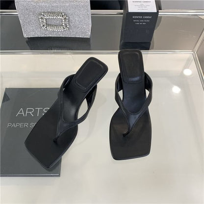 Square Heel Flip-Flops Toe Kitten