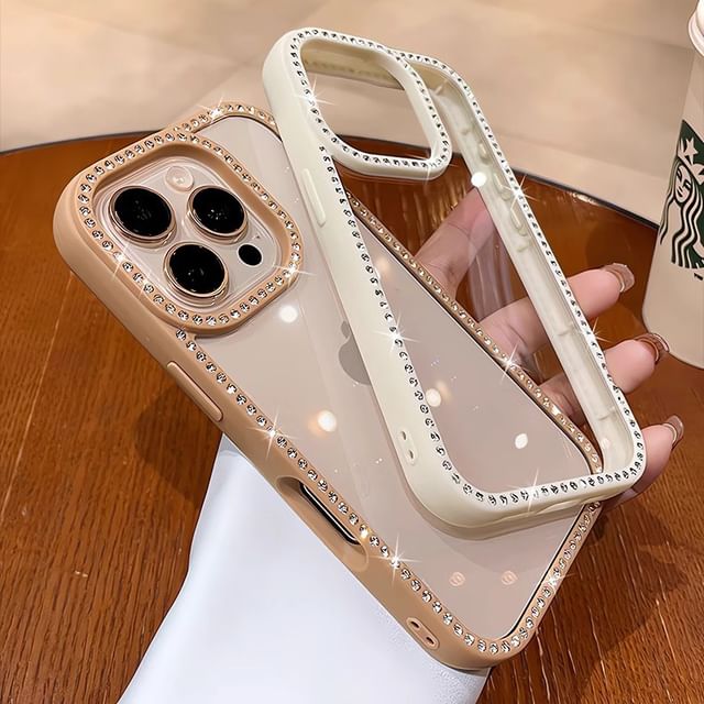 iPhone Transparent Rhinestone Case