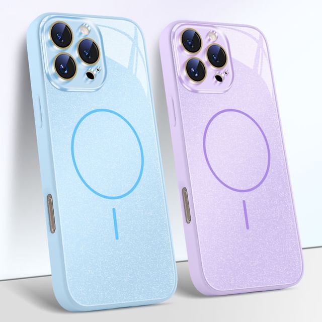 iPhone MagSafe) Magnetic Case Glitter with (Compatible