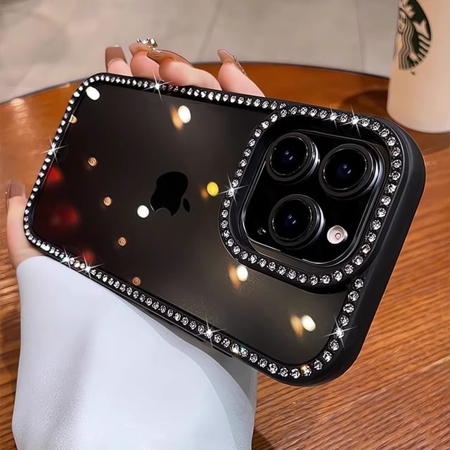 iPhone Transparent Rhinestone Case
