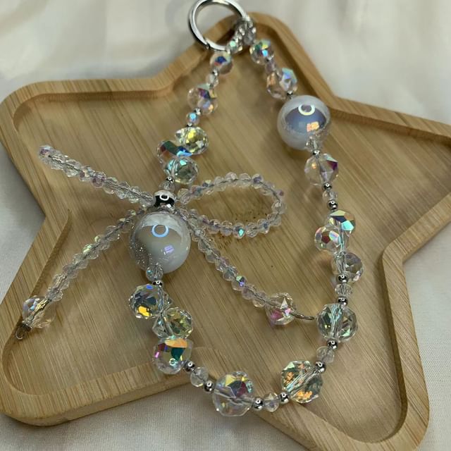 Strap Phone Beaded Crystal Bow Faux Wrist