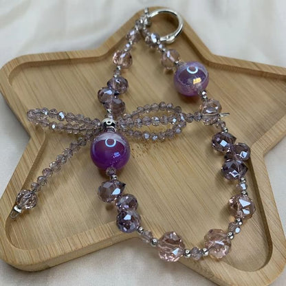 Strap Phone Beaded Crystal Bow Faux Wrist