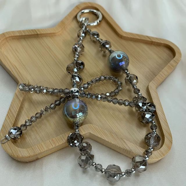 Strap Phone Beaded Crystal Bow Faux Wrist