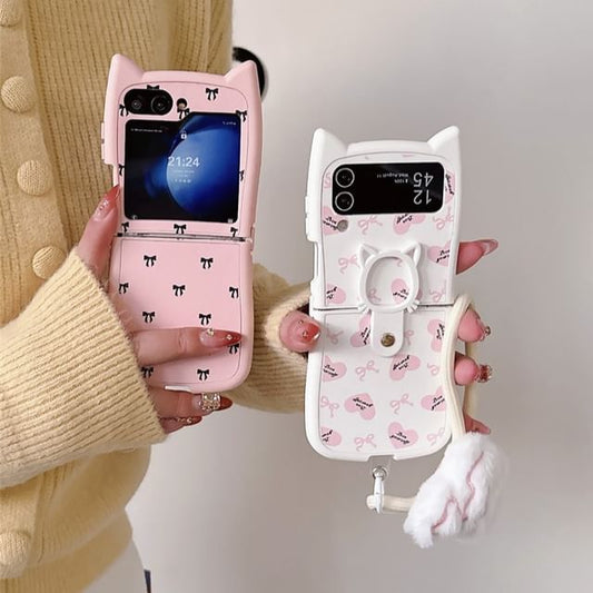 Cat Ear Heart / Bow Phone Case / Strap / Set