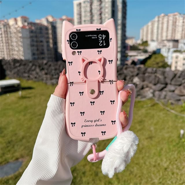 Cat Ear Heart / Bow Phone Case / Strap / Set