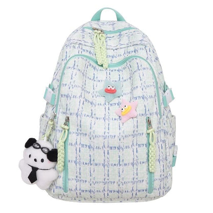 Zip Plaid Backpack
