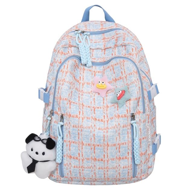 Zip Plaid Backpack