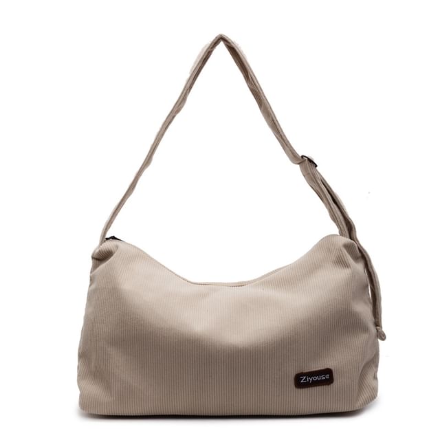 Striped Shoulder Corduroy Bag
