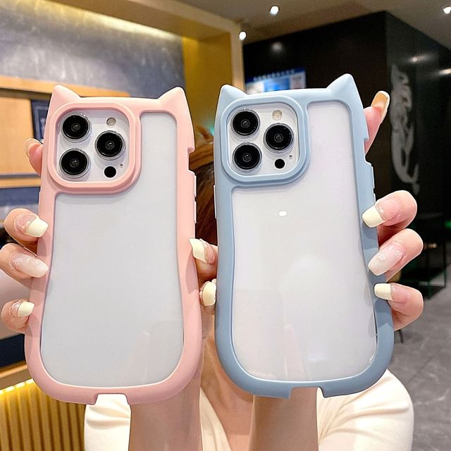 Transparent Case Cat Ear Phone