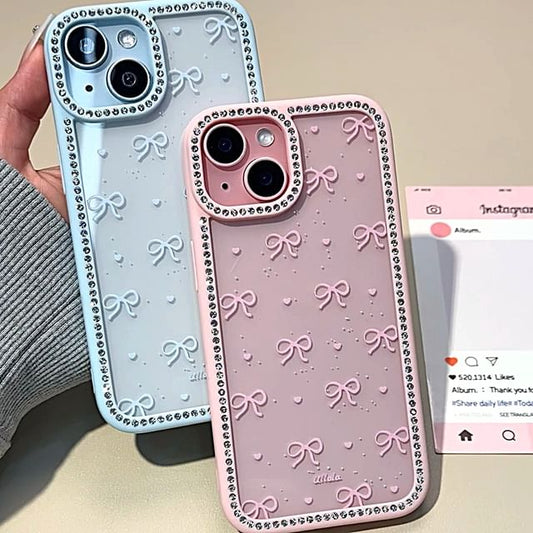 Case Bow Rhinestone Phone Print