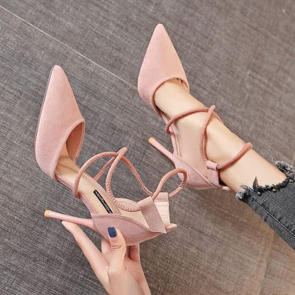 Stiletto Strapped Pointed Pumps Toe