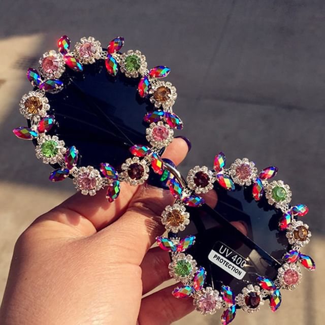 Sunglasses Rhinestone Floral