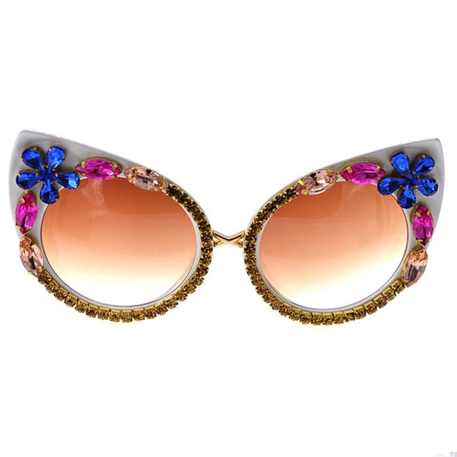 Rhinestone Sunglasses Eye Cat