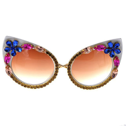 Rhinestone Sunglasses Eye Cat
