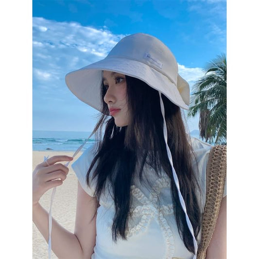 Hat Applique Lettering Striped Sun