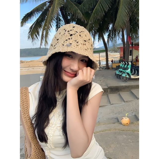 Straw Hat Crochet Bucket