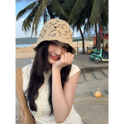 Straw Hat Crochet Bucket