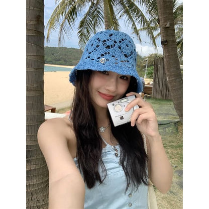 Straw Hat Crochet Bucket