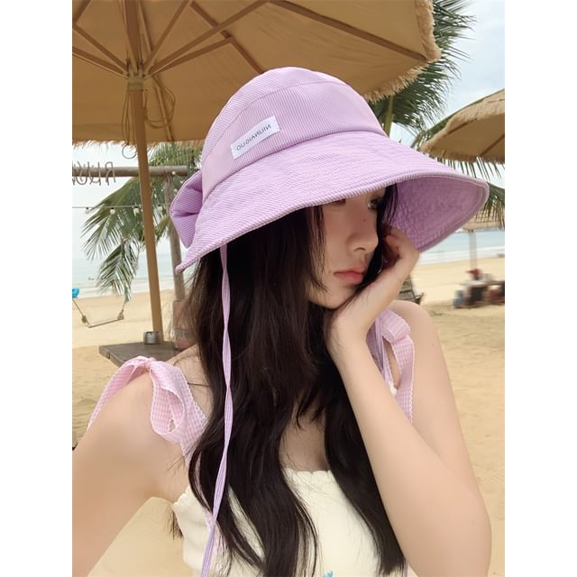 Hat Applique Lettering Striped Sun