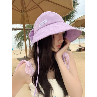 Hat Applique Lettering Striped Sun