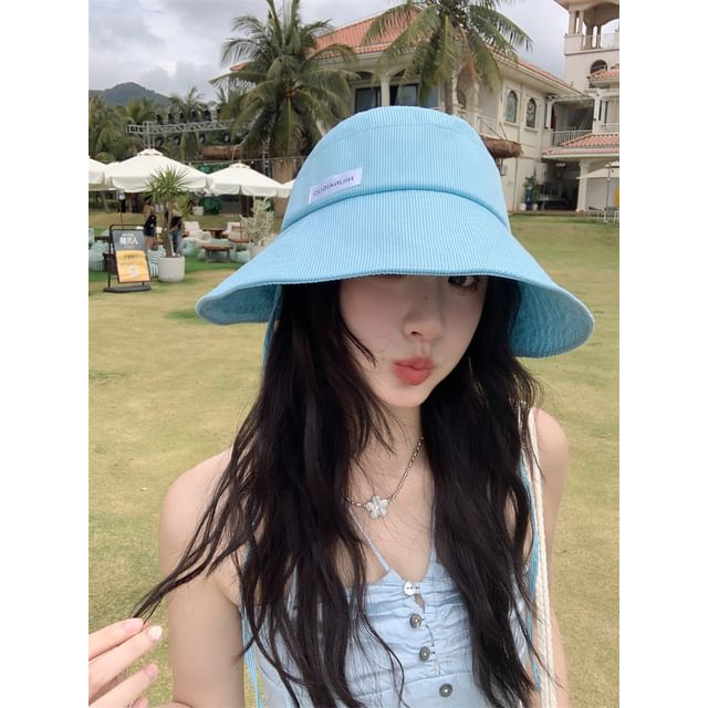 Hat Applique Lettering Striped Sun