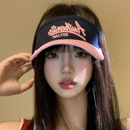 Embroidered Visor Sun Lettering Two-Tone