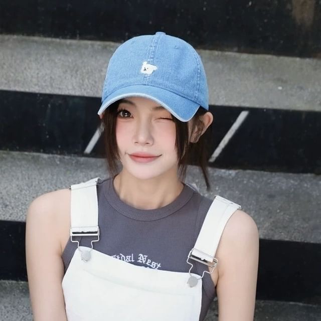 Embroidered Denim Cap Baseball Dog