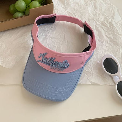 Embroidered Visor Sun Lettering Two-Tone