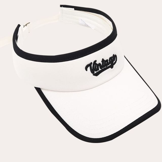 Sun Lettering Visor Embroidered Piped