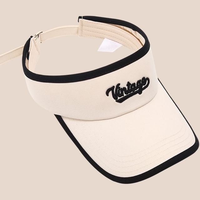 Sun Lettering Visor Embroidered Piped