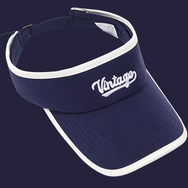 Sun Lettering Visor Embroidered Piped
