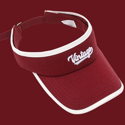 Sun Lettering Visor Embroidered Piped