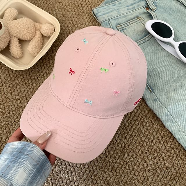 Cap Bow Baseball Embroidered