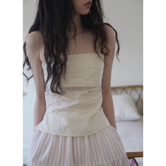 Sleeveless Print Floral Top Tube