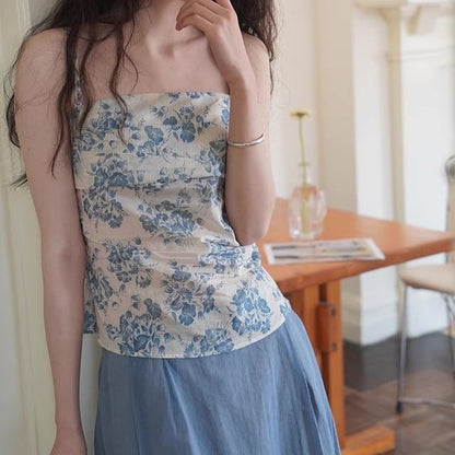 Print Floral Top Tube Sleeveless