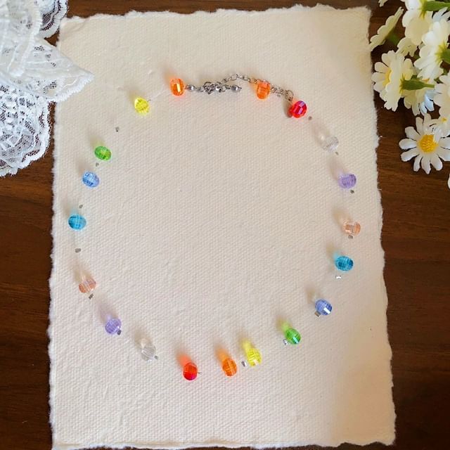 Necklace Rainbow Beaded