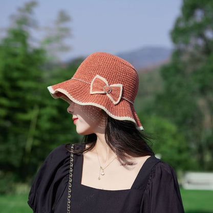 Ruffle Bow Hat Bucket