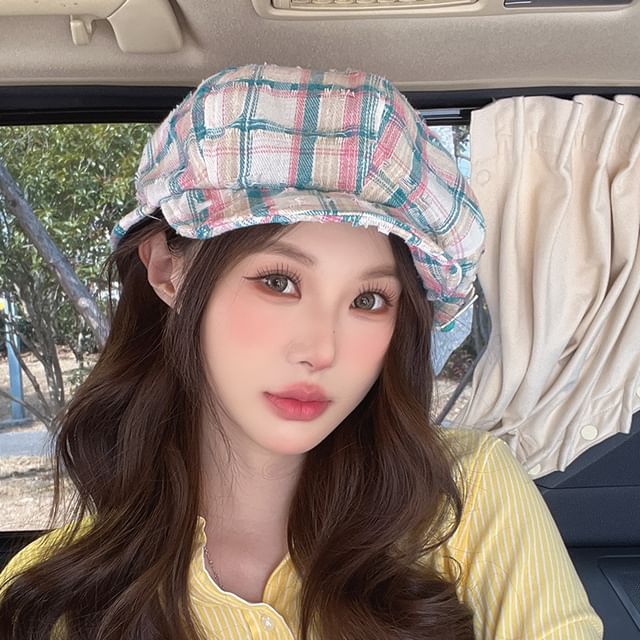 Plaid Star Newsboy Cap