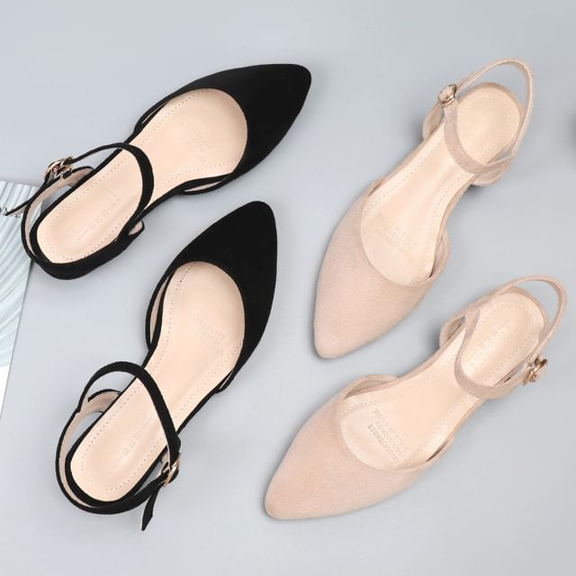 Heel Chunky Almond Sandals Toe