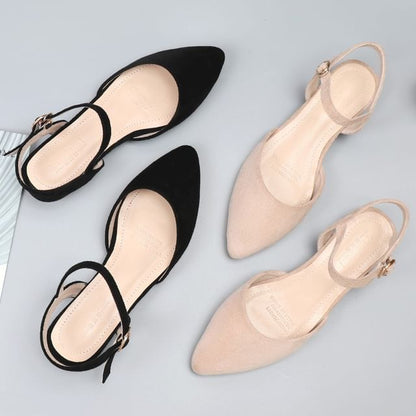 Heel Chunky Almond Sandals Toe