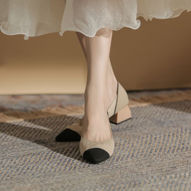 Heel Pointed Chunky Pumps