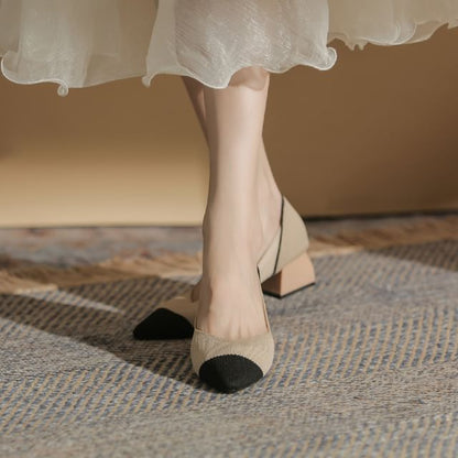 Heel Pointed Chunky Pumps