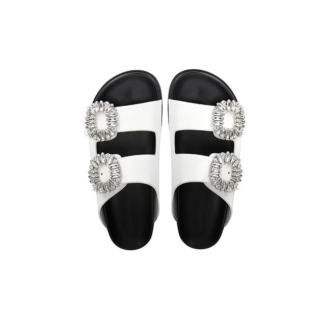 Buckled Sandals Rhinestone Slide