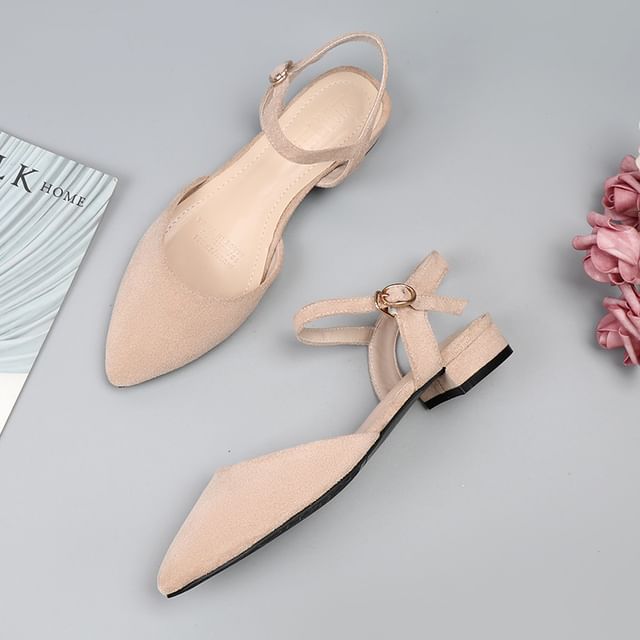 Heel Chunky Almond Sandals Toe